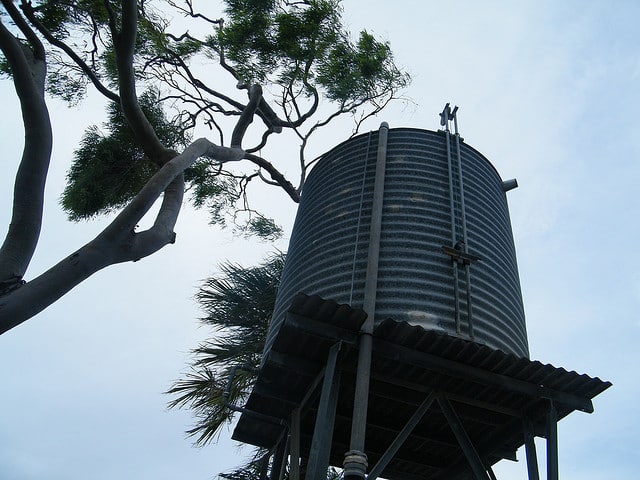 collapsed water tank roof ...