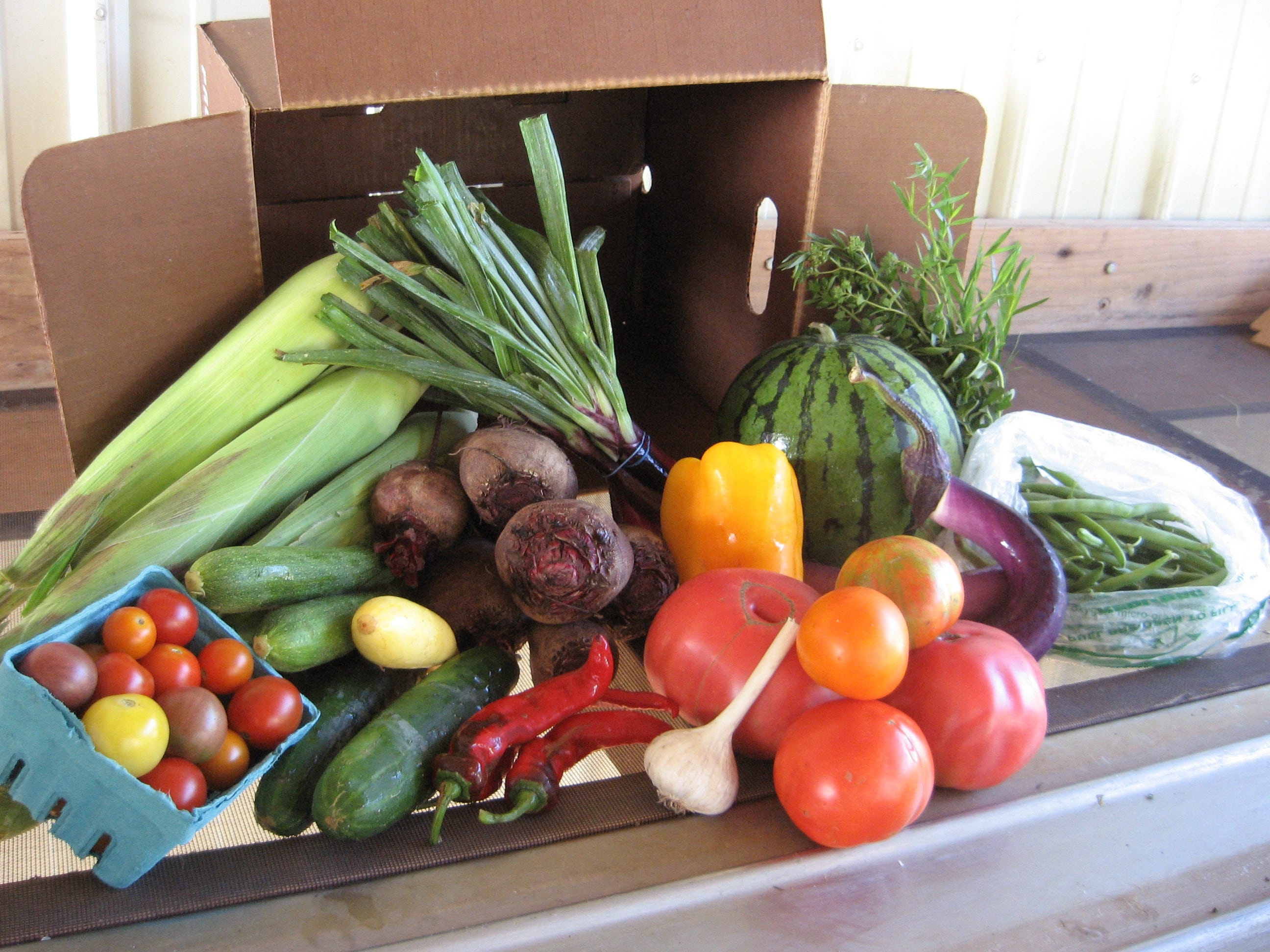 Weekly CSA box - photo by Loon Organics