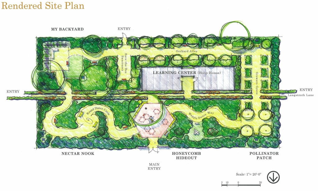 The winning design for the Häagen-Dazs Honeybee Garden at the Harry Laidlaw Jr Honeybee Research Facility, UC Davis, California