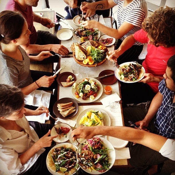 Lunchtime! Staff menu tasting. Image by Cornersmith