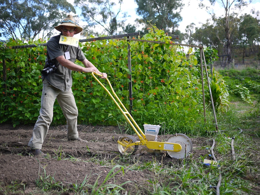 Trying out the seeder