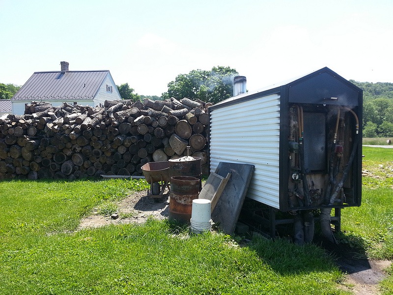 Biochar unit - still in it's experimental phase in terms of how much it benefits the production systems here...