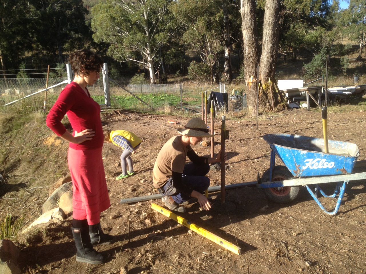 Michael is putting up our first hoop house this week! Yay progress.