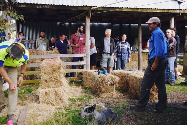 strawbale building at Milkwood's Natural Building course