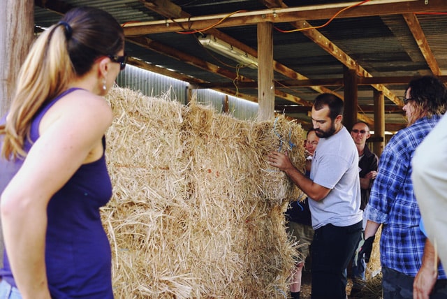 strawbale building at Milkwood's Natural Building course