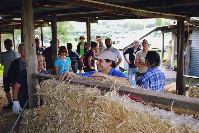 strawbale building at Milkwood's Natural Building course