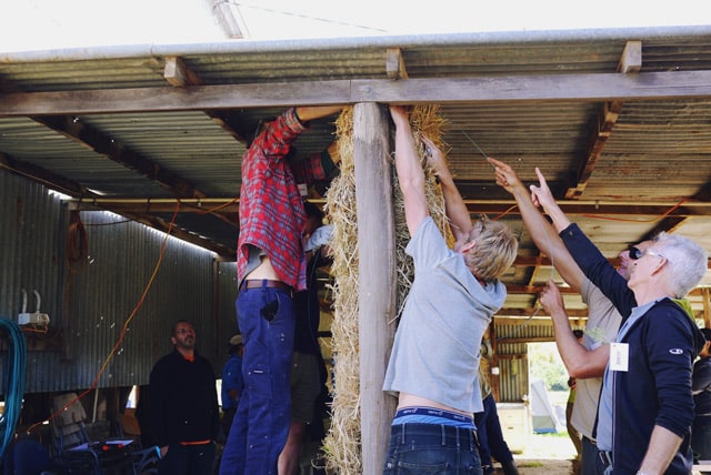 strawbale building at Milkwood's Natural Building course