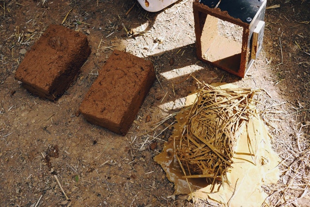 mudbricks at Milkwood's Natural Building course