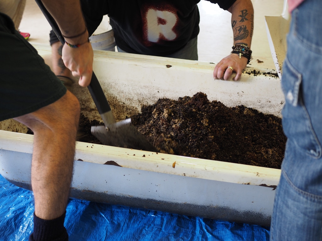 Mixing the seed-raising mix