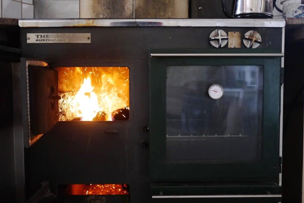 A Thermalux fireplace and woodstove.