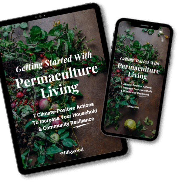 Permaculture Living Guide on an iPad and iPhone