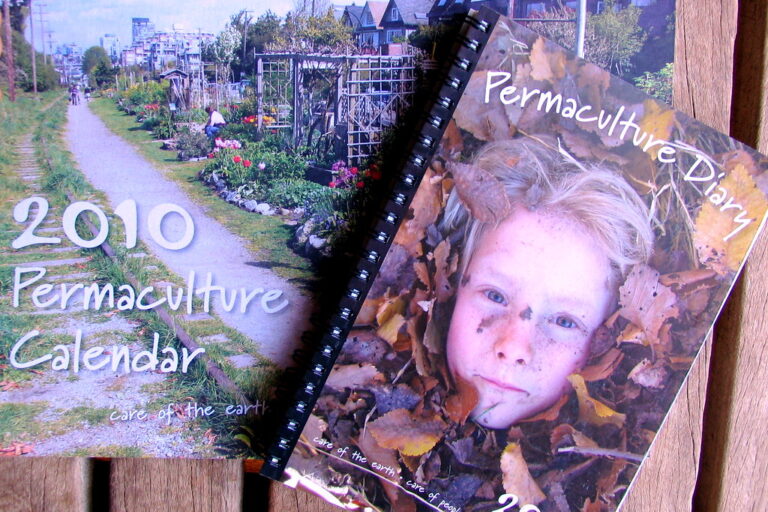 2010 Permaculture Diary and Calendar on a wooden table